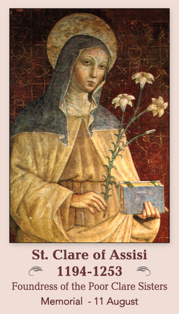 ST. CLARE PRAYER CARD